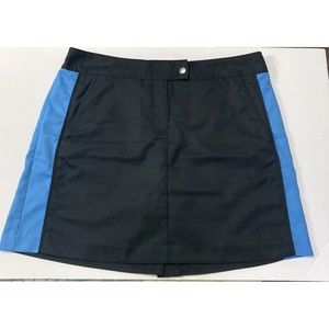 Womens Izod XFG Cool FX Black Blue Golf Skirt Skort Sz 12 Zipper Front Closure